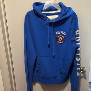 Hollister Royal Blue Hoodie with Logo and Text